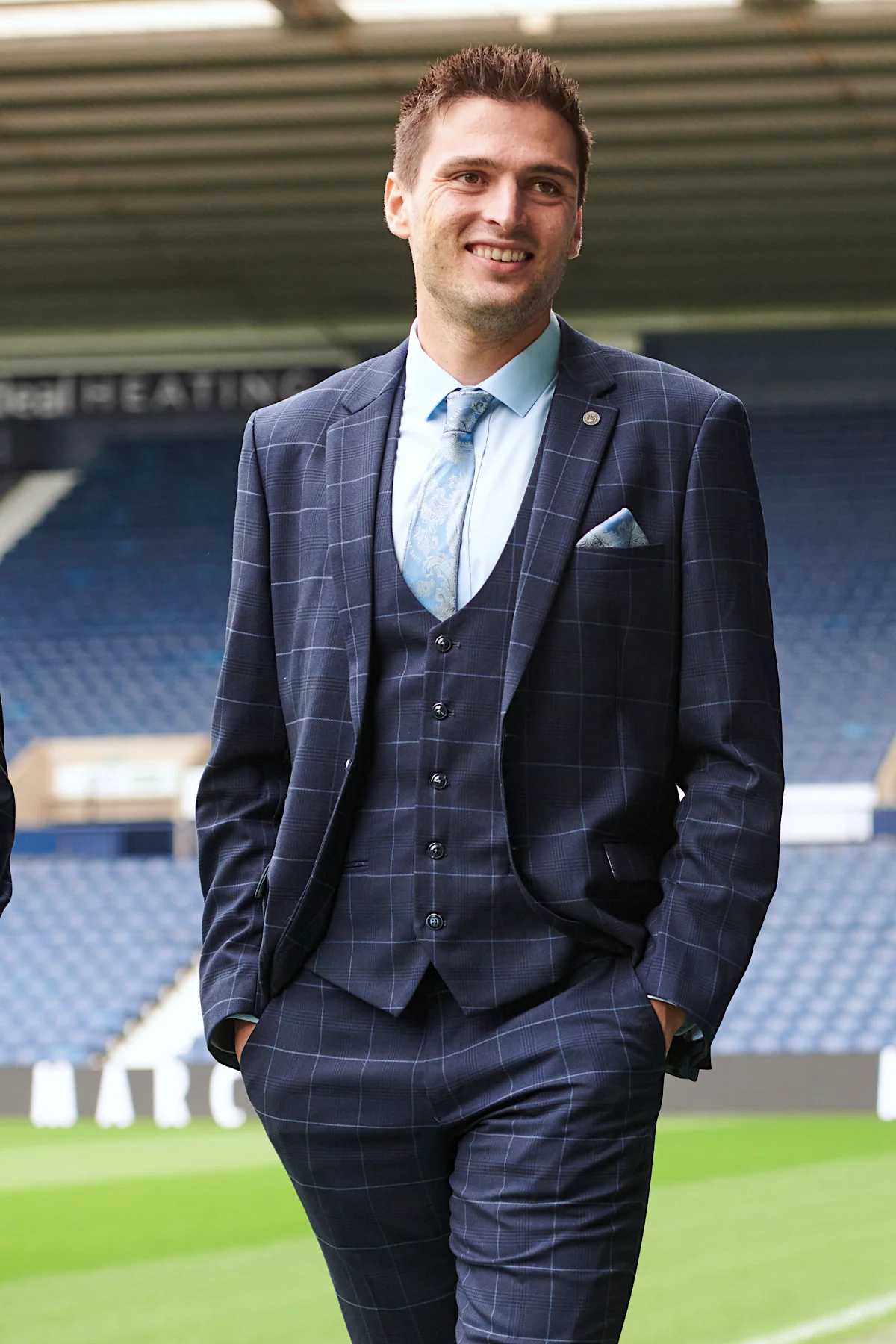 The WBA Collection - Edinson Navy & Sky Check Suit - Image 6